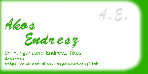 akos endresz business card